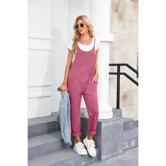 Hot Pink Patch Pocket Baggy Jumpsuit - Picture 2 of 4